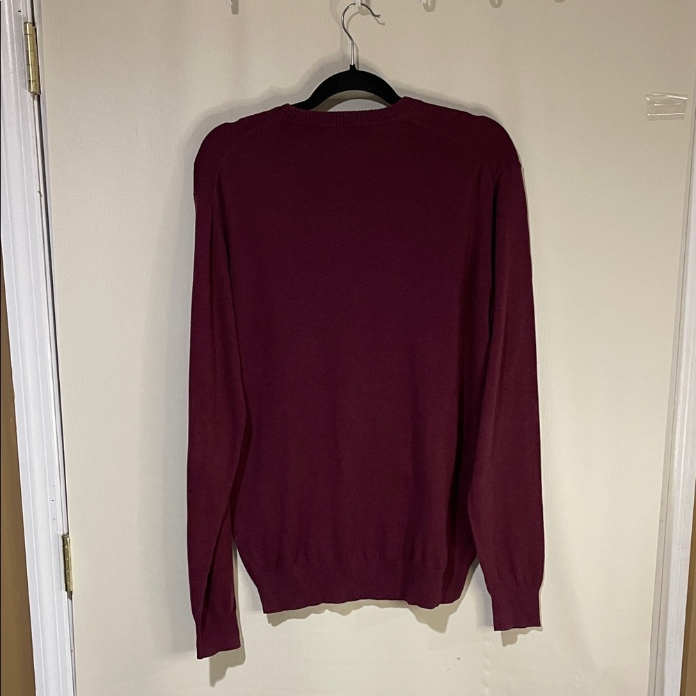 NWOT Neiman Marcus Men's Burgundy Crewneck Long Sleeve Sweater SZ Large - Picture 9 of 9